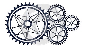 Cluster of Interconnected Mechanical Gears Vector, vector design Generative AI