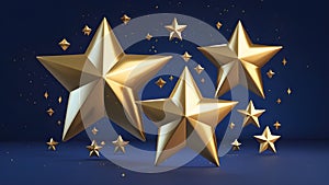 A Cluster of Luminous Gold Stars on a Deep Indigo Backdrop