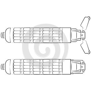 cluster munition, cluster bomb, submunition bomb a form of air dropped or ground-launched explosive weapon contour lines drawn