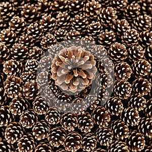 A cluster of pine cones (genus: