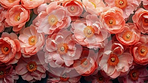 Cluster of Pink Flowers With Orange Centers photo