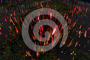 A cluster of precision-cut magic crystal, science fiction and magic theme, 3d rendering