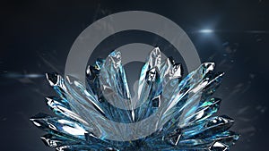 Cluster of raw piezoelectric crystals 3D render photo