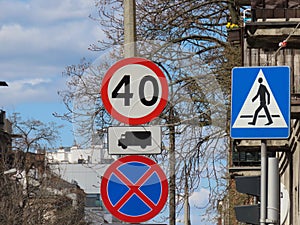 Cluster of road signs