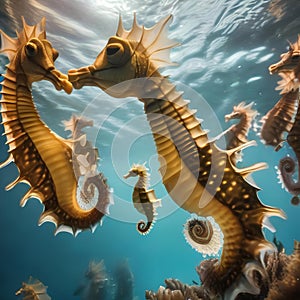 A cluster of seahorses swimming in unison, creating a beautiful underwater New Years Eve display5