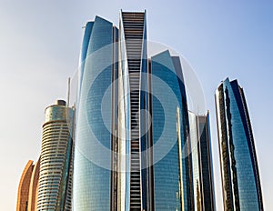 Cluster of skyscrapers in Abu Dhabi