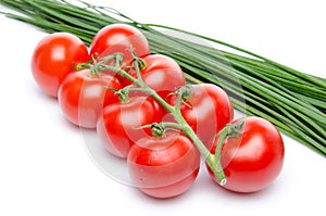 Cluster tomatoes with chive