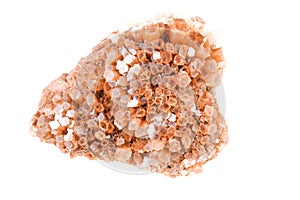 Cluster of twinned aragonite on a white background