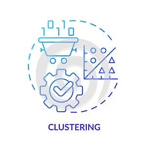 Clustering blue gradient concept icon
