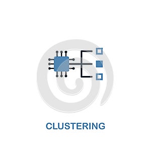 Clustering icon in two colors design. Premium style from artificial intelligence icon collection. UI and UX. Pixel