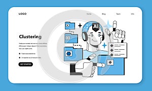 Clustering web banner or landing page. Artificial neural network