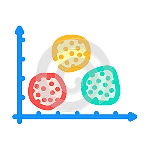 clusters big data color icon vector illustration