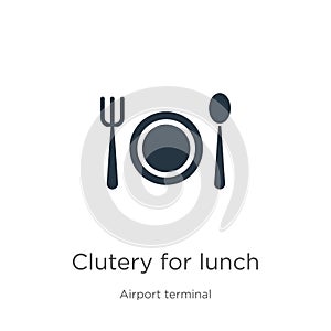 Clutery for lunch icon vector. Trendy flat clutery for lunch icon from airport terminal collection isolated on white background. photo