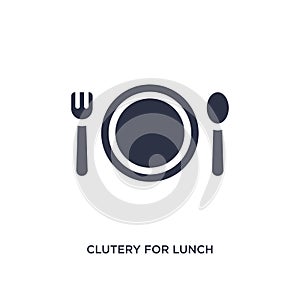 clutery for lunch icon on white background. Simple element illustration from airport terminal concept photo