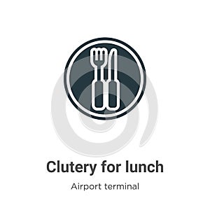 Clutery for lunch vector icon on white background. Flat vector clutery for lunch icon symbol sign from modern airport terminal photo