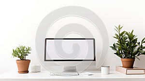 clutter desktop white background