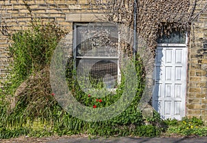 Cluttered doorway photo