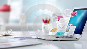 A cluttered email inbox with multiple unread messages, important notifications