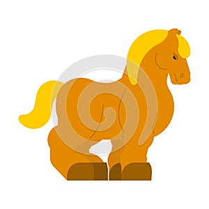 Clydesdale Strong heavy horse. Draft Shire Horse. Power big steed. Cartoon animal vector