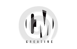 CM C M White Letter Logo Design with Circle Background.