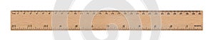 30 cm / 12 inch wood ruler isolated on a white background