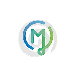 CM letter logo design, CM monogram initials logo concept, creative, icon, vector