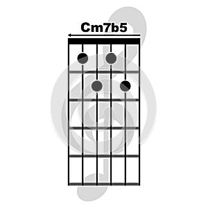 Cm7 b5 guitar chord icon