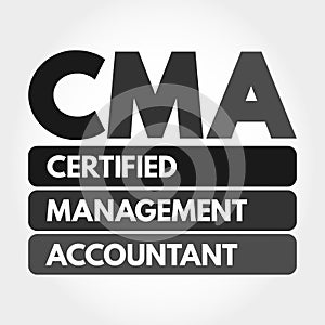 CMA - Certified Management Accountant acronym photo