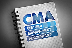 CMA - Certified Management Accountant acronym photo