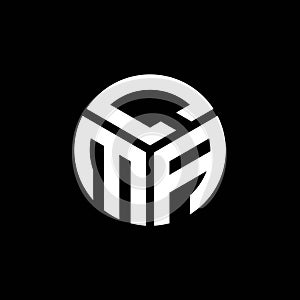 CMA letter logo design on black background. CMA creative initials letter logo concept. CMA letter design photo