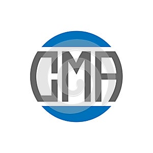 CMA letter logo design on white background. CMA creative initials circle logo concept photo