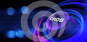 CMDB, CMD Configuration management Database. Technology concept illustration