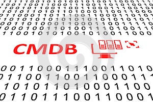 CMDB concept binary code 3d