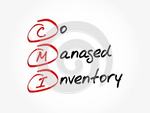 CMI - Co Managed Inventory acronym, business concept background