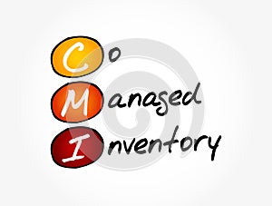 CMI - Co Managed Inventory acronym, business concept background