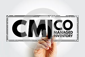 CMI Co Managed Inventory - business arrangement made between the supplier and the customer, acronym text concept stamp