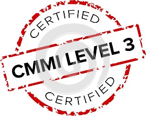 CMMI (Capability Maturity Model Integration) certified level 3 Stamp or Logo. photo