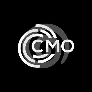 CMO letter logo design on black background. CMO creative initials letter logo concept. CMO letter design