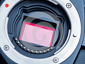 Cmos sensor or also called digital ccd installed on mirorless ca photo