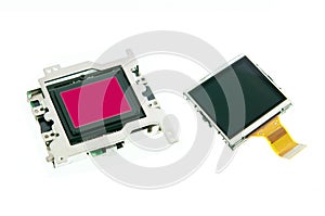 CMOS sensor and LCD screen digital camera photo