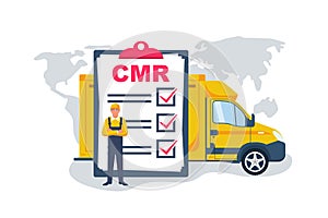 CMR concept. Shipping document. Logistics concept. Worldwide logistics.