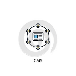 CMS concept 2 colored line icon