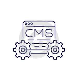 CMS, Content management line icon