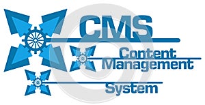 CMS - Content Management System Blue Gear Background