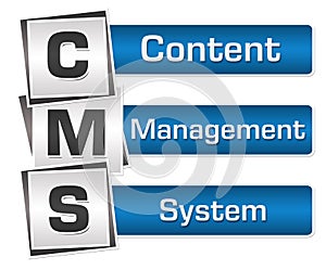 CMS - Content Management System Blue Grey Squares Vertical