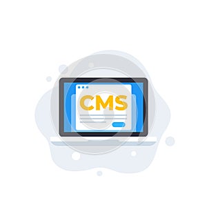 CMS, Content management system, vector icon