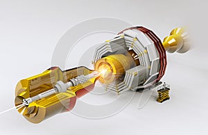 Cms detector. Compact Muon Solenoid. It is a Particle physics detectors built on the Large Hadron Collider. Cern photo