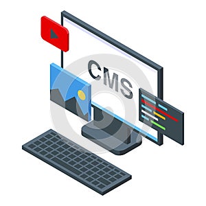 Cms development icon isometric vector. Html interface