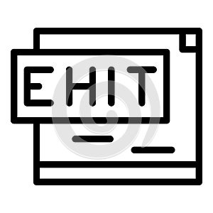 Cms ehit icon outline vector. Html website