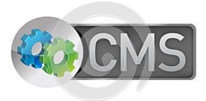 CMS gears. content management system concept